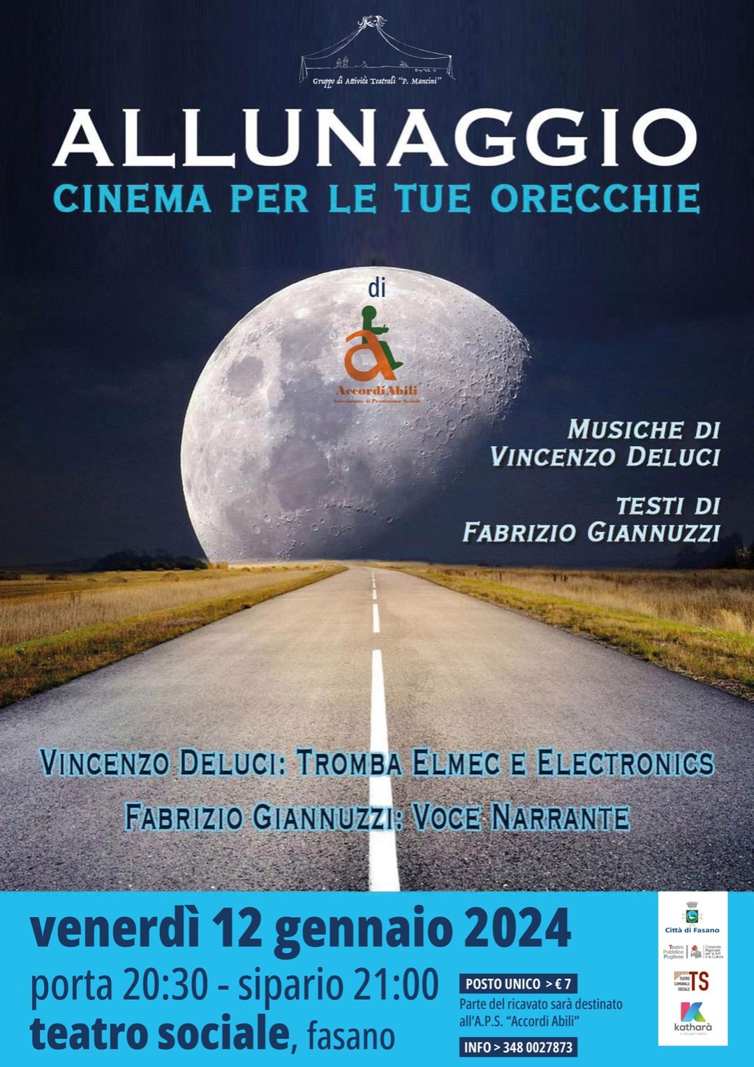 Dal Teatro Sociale di Fasano alla Luna, un filo diretto teso dalla voce di Fabrizio Giannuzzi e dalla musica del maestro Vincenzo Deluci.