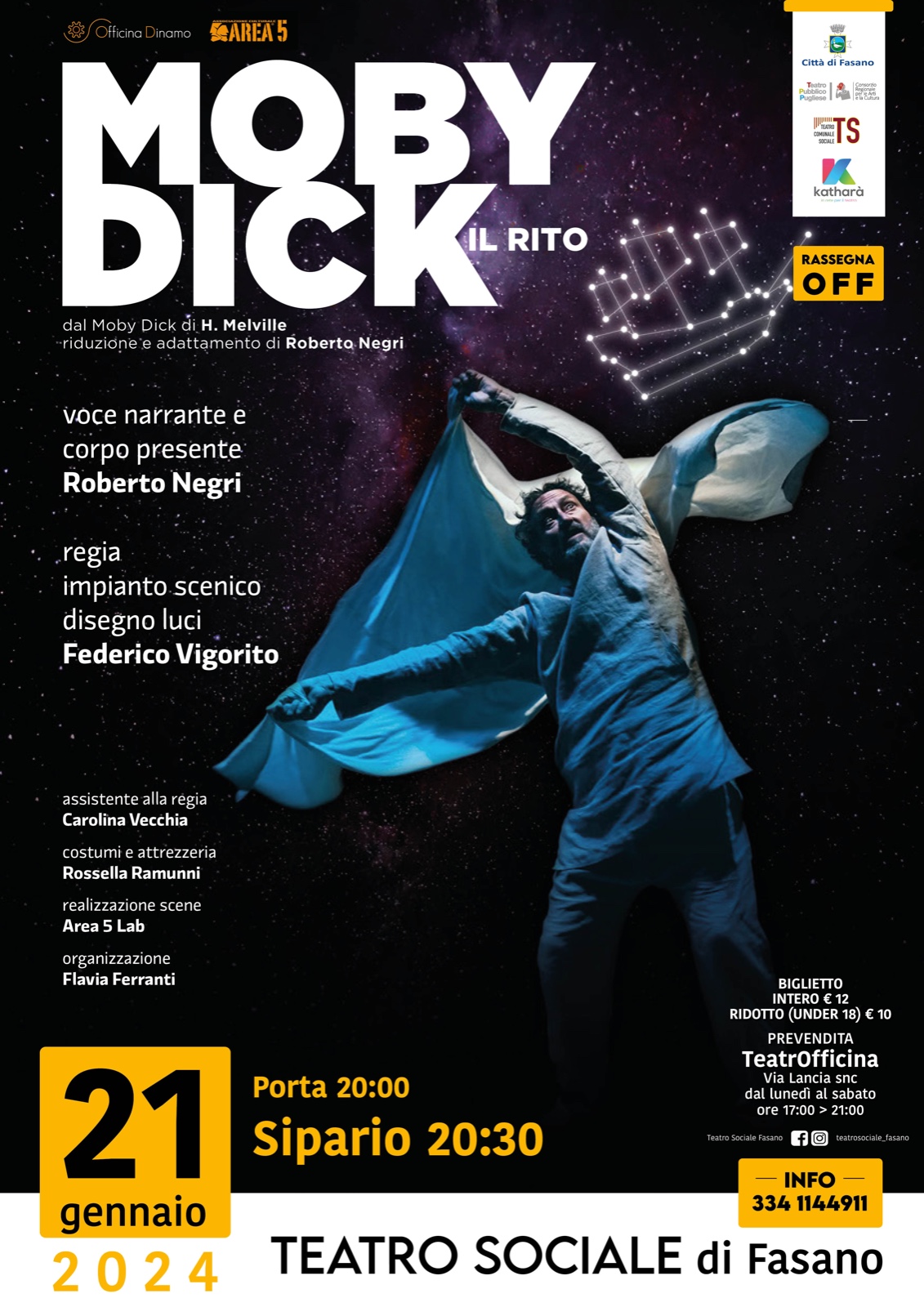 “Moby Dick – Il rito”, al Teatro Sociale lo spettacolo tratto dal romanzo di Herman Melville